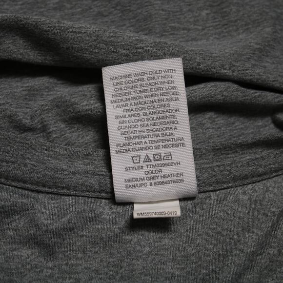 Time & Tru Maternity Long Sleeve V-Neck T-Shirt in Medium Gray Ruched Size L - Picture 7 of 8